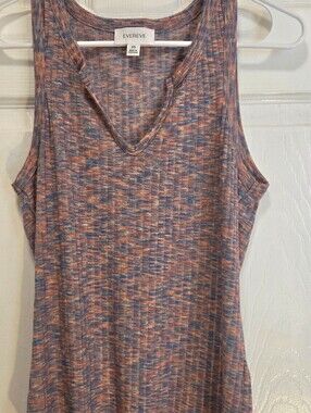 • Evereve Sleeveless Ribbed Knit Tank Top Space Dye Casual Size [XS]